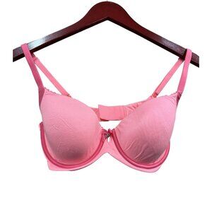 Victorias Secret Body By Victoria Demi Bra 32DD Pink With Lace & Charm Accent